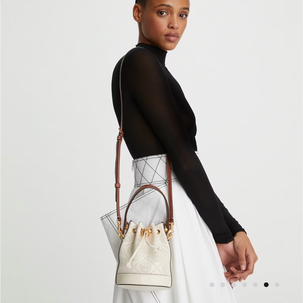 Like New w/ Tags T MONOGRAM PERFORATED BUCKET BAG-Mini
